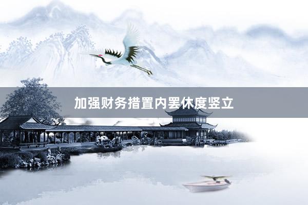 加强财务措置内罢休度竖立